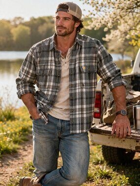 Carhartt Plaid Flannel Shirt Jacket 2XL Tall Original Fit Heavyweight Workwear